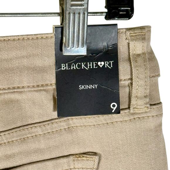 Blackheart Hot Topic NWT Women's Junior 9 Khaki Colored Skinny Jeans Stretch - Picture 10 of 11